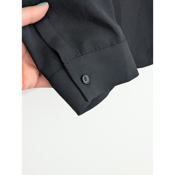 Chico's Black Sheer Button Down Blouse w/Beads  Long Sleeves Size 0 - Picture 6 of 8